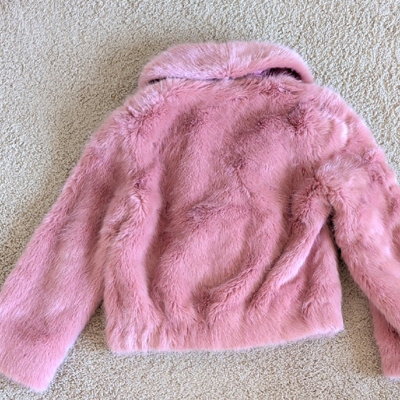 H&M Pink Faux Fur Cropped Jacket - Picture 4 of 4
